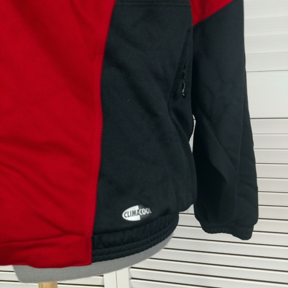 Adidas climacool zip track jacket red black Men S - Picture 6 of 9